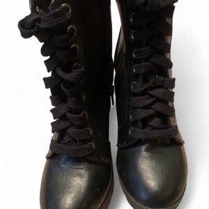 Black Lace-Up Women's Boots